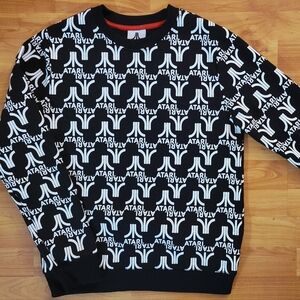 Atari Logo All Over Print Crewneck Youth XL/Mens XS-S Retro Gaming Streetwear